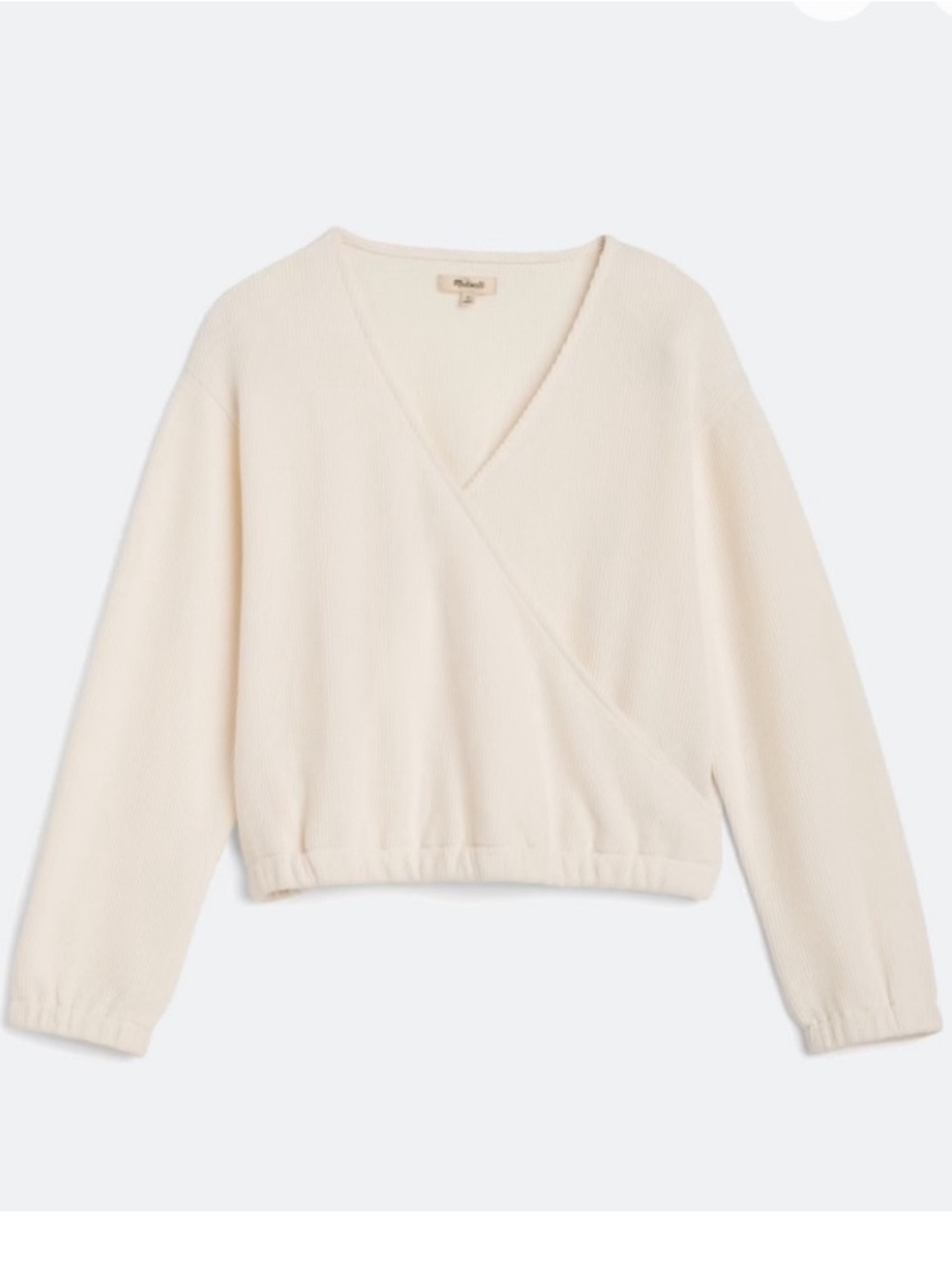 Madewell Ivory Wrap V-Neck Pullover Sweater